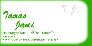 tamas jani business card